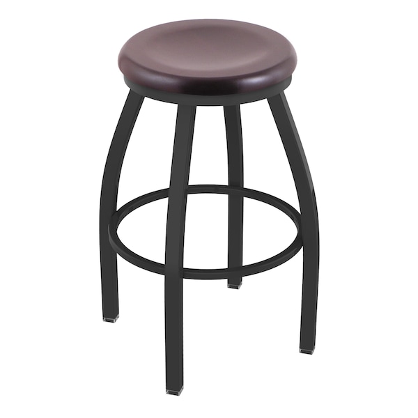 36" Swivel X-Tall Bar Stool, Pewter Finish, Dark Cherry Maple Seat